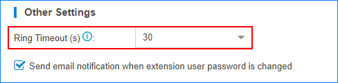 Configure extension settings 3 in2pbx-extension-user-ring-time